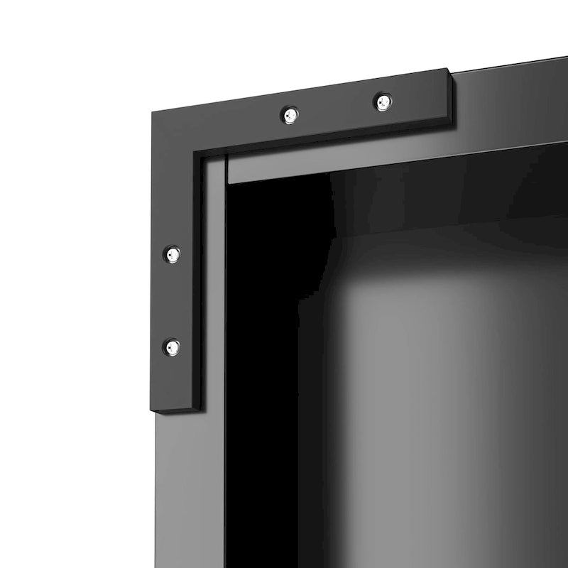 Black Two-Door Metal Storage Cabinet with 5 Adjustable Shelves and Lock
