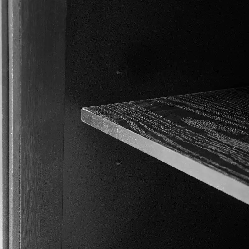 Meuble de rangement au sol avec portes en verre trempé et étagère réglable
