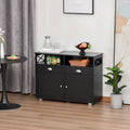 Buffet vaisselier de rangement avec tiroirs et étagères ouvertes, noir/blanc