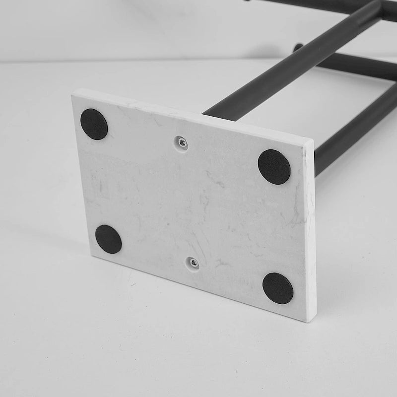 Freestanding 2-Tier T-Bar Towel Rack with Natural Marble Base, Matte Black or Brushed Nickel