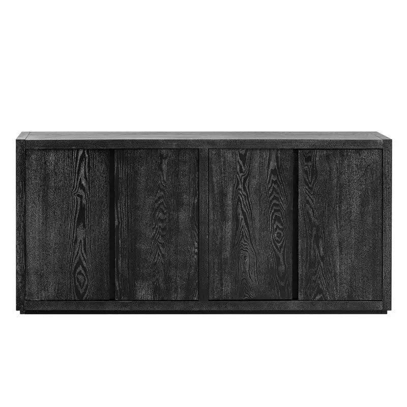 63-Inch Wide Four-Door Sideboard Cabinet with Adjustable Shelves Navy Blue