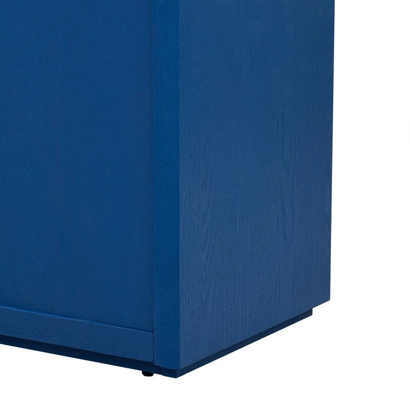63-Inch Wide Four-Door Sideboard Cabinet with Adjustable Shelves Navy Blue