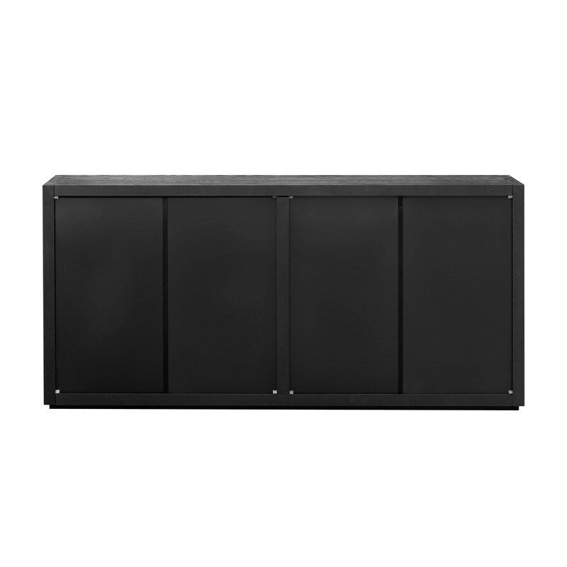 63-Inch Wide Four-Door Sideboard Cabinet with Adjustable Shelves Navy Blue