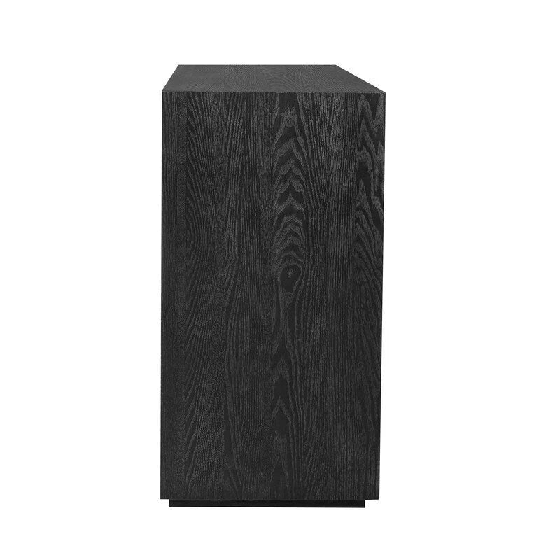 63-Inch Wide Four-Door Sideboard Cabinet with Adjustable Shelves Navy Blue