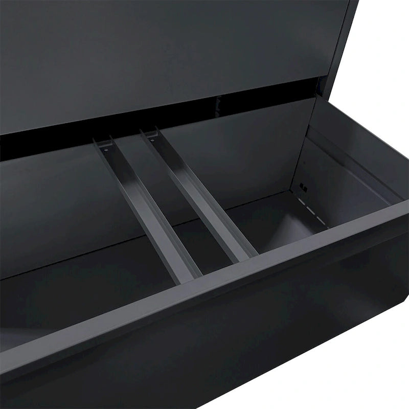 Seitlicher Aktenschrank aus Stahl mit 4 Schubladen und Schloss, schwarz oder weiß