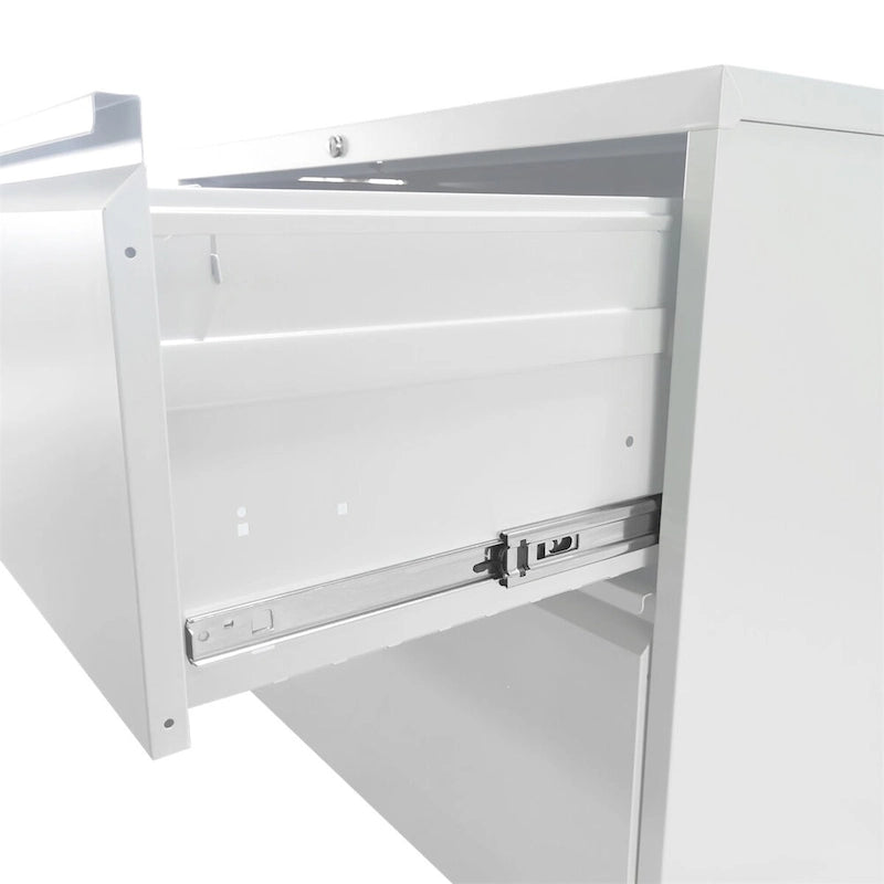 Seitlicher Aktenschrank aus Stahl mit 4 Schubladen und Schloss, schwarz oder weiß