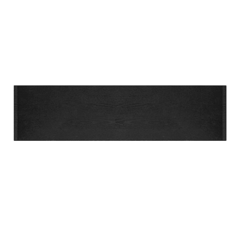 4-Door Ash Veneer Sideboard with Radiating Line Pattern in Black or Navy Blue