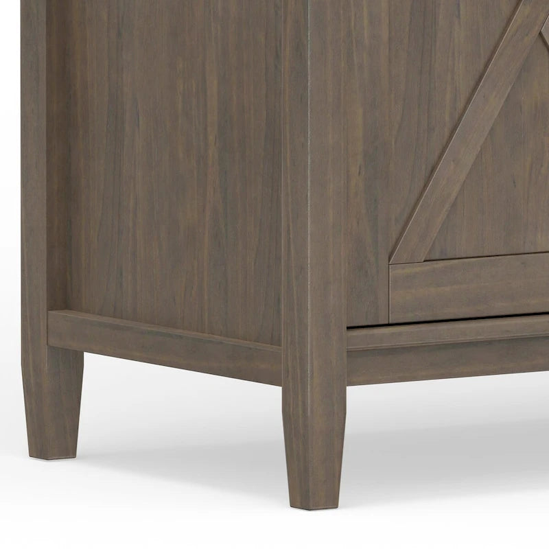 54 inch Wide Solid Wood Transitional Sideboard Buffet with 6 Drawers in Smoky Brown