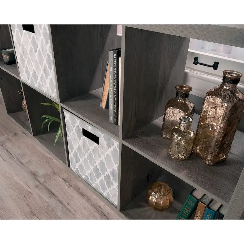 8-Cube Open Storage Bookcase Vertical Horizontal Shelving Unit in Warm Brown Wood