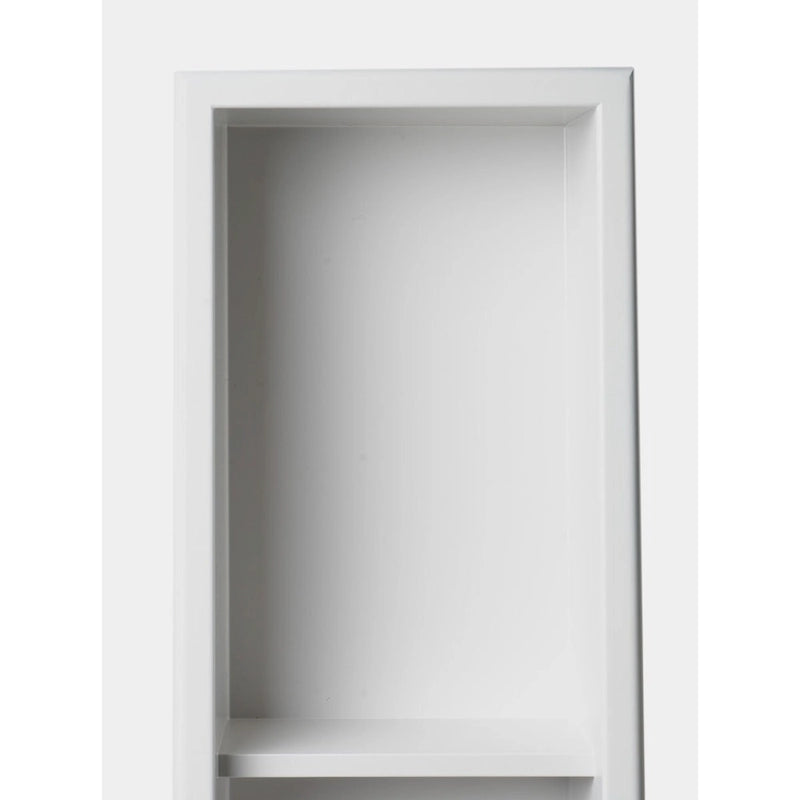 8 x 36 witte, matte roestvrijstalen verticale drievoudige nis voor in de douche