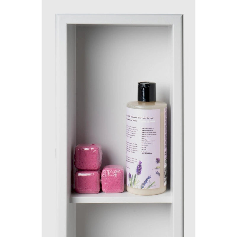 8 x 36 witte, matte roestvrijstalen verticale drievoudige nis voor in de douche