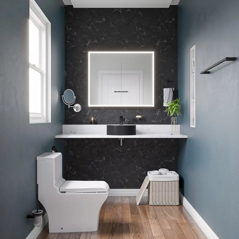 8 x 36 witte, matte roestvrijstalen verticale drievoudige nis voor in de douche
