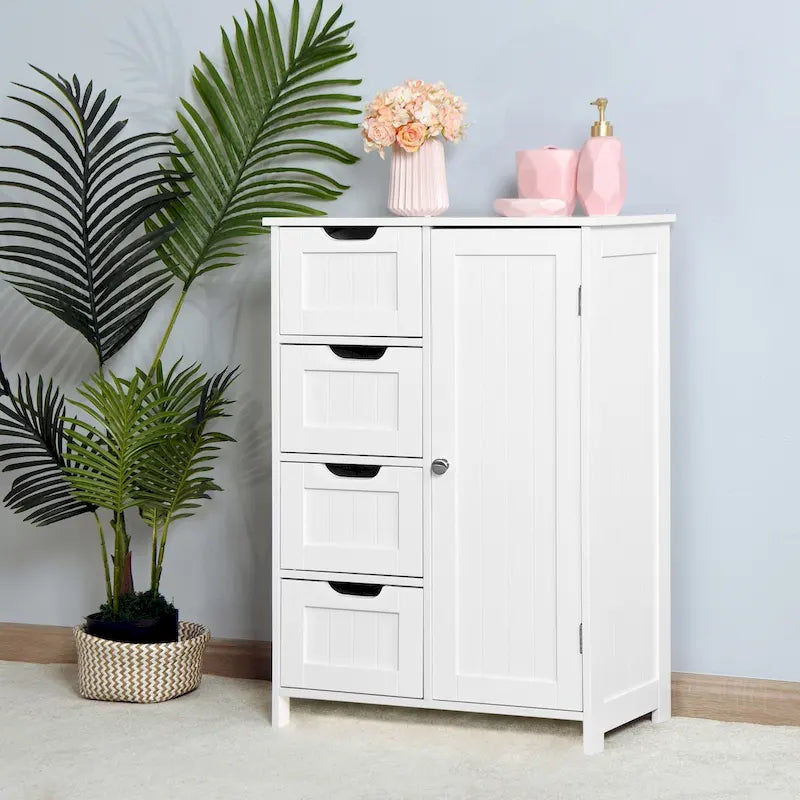White and Dark Brown 6-Drawer Double Dresser with Tapered Legs Modern Style