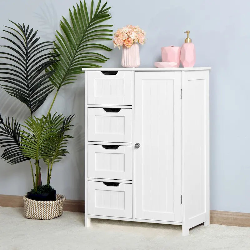 White and Dark Brown 6-Drawer Double Dresser with Tapered Legs Modern Style