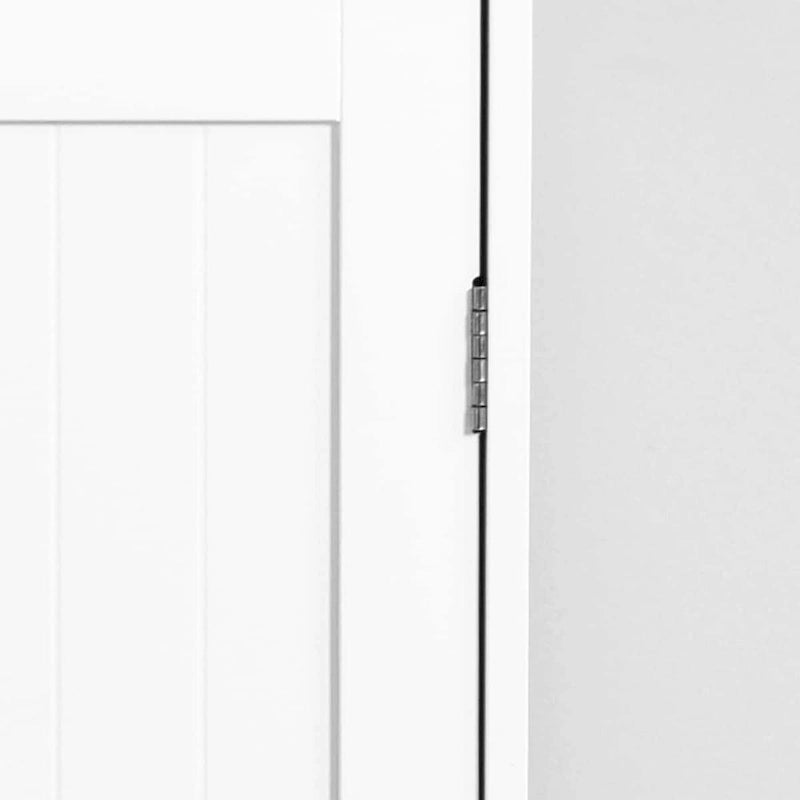 Weiß-braune Kommode mit 6 Schubladen, konischen Beinen und modernem Stil