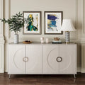Credenza contenitore moderna con ripiani regolabili, nera effetto champagne anticata